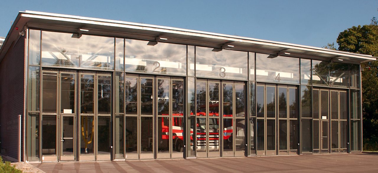 Helglasade vikportar Designline